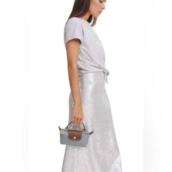 NWT Longchamp Mini Pouch in Blue Steel - Picture 6 of 7